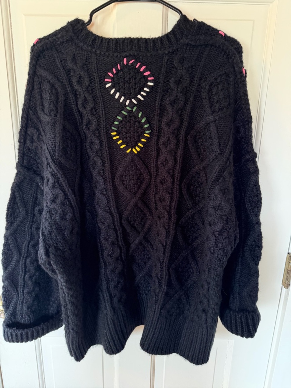 POL Black Multicolor Stitch Cable-Knit Women's Sweater - NWOT - Picture 6 of 6